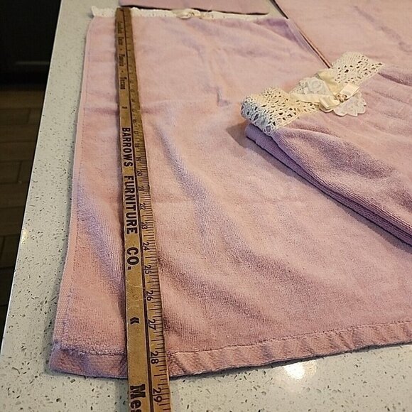 Vintage The Avanti Look Set 1978 Pink Lace 2 Bath Towel Hand Towel Washcloth - Picture 9 of 10